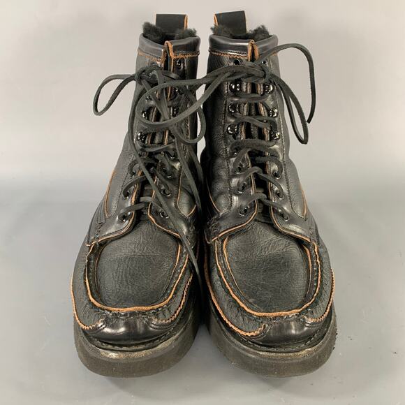 YUKETEN Size 9 Black Brown Leather Lace Up Boots main image 4